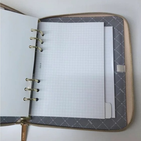 Kikki.K A5 Beige Croco Leather Zippered Planner - Picture 7 of 11